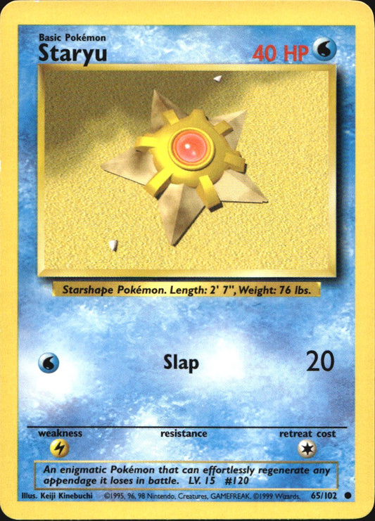 Staryu 65/102 Common Base Set Pokemon Near Mint