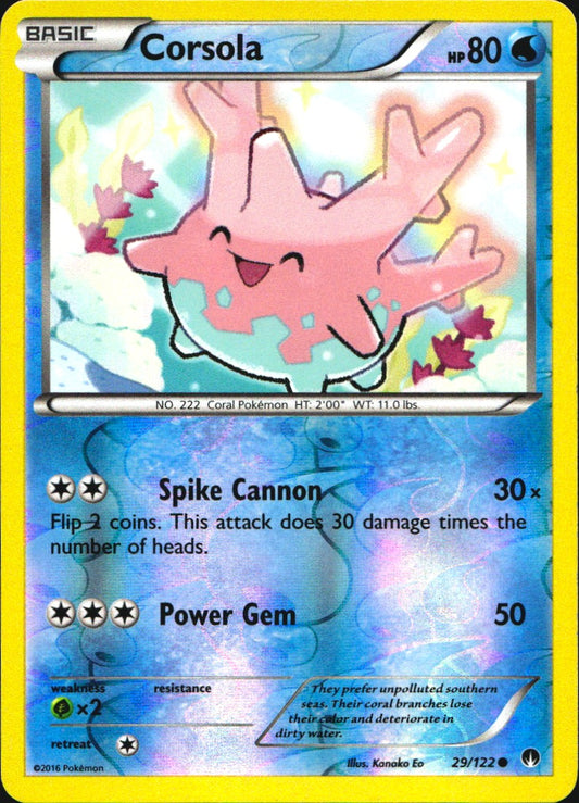 Corsola 29/122 Common BREAKpoint Pokemon Reverse Holo Near Mint