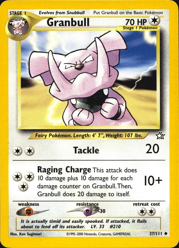Granbull 37/111 Uncommon Neo Genesis Pokemon Near Mint