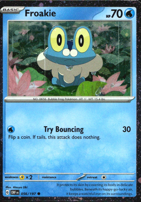 Froakie 056/197 Cosmos Holo Common Obsidian Flames Pokemon Near Mint
