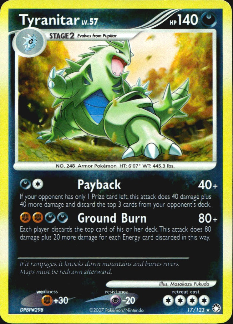 Tyranitar 17/123 Mysterious Treasures Pokemon Reverse Holo Near Mint