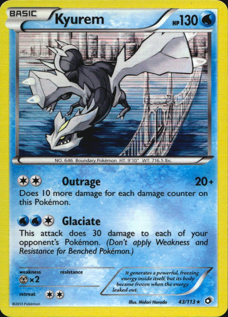 Kyurem 43/113 Holo Rare Legendary Treasures Pokemon Near Mint