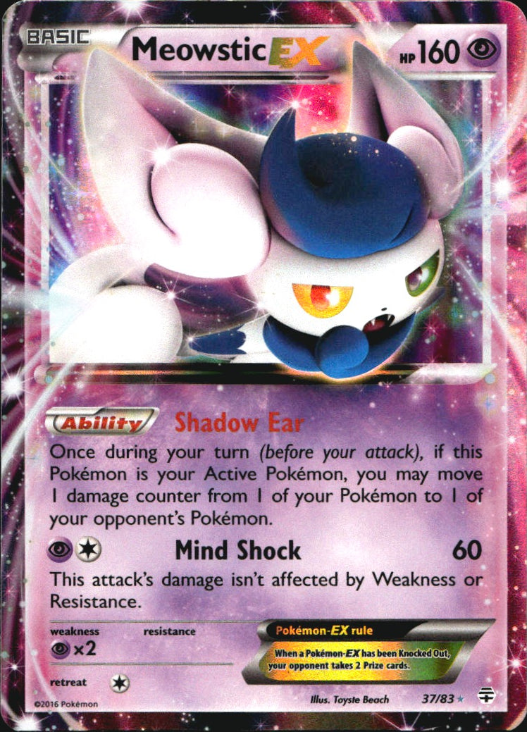Meowstic EX 37/83 Holo Rare EX Generations Pokemon Near Mint