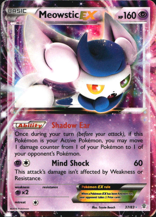 Meowstic EX 37/83 Holo Rare EX Generations Pokemon Near Mint