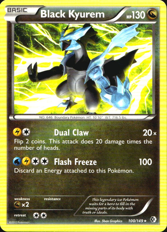 Black Kyurem 100/149 Rare Boundaries Crossed Pokemon Near Mint
