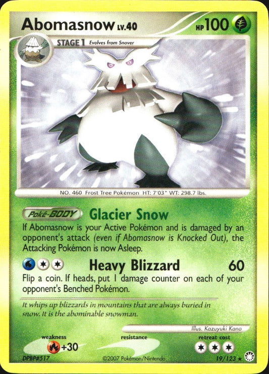 Abomasnow 19/123 Rare Mysterious Treasures Pokemon Near Mint