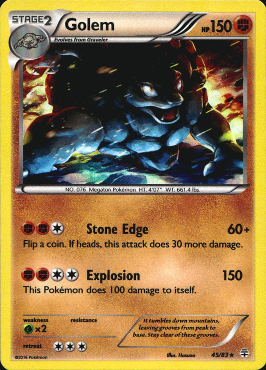Golem 45/83 Holo Rare Generations Pokemon Near Mint