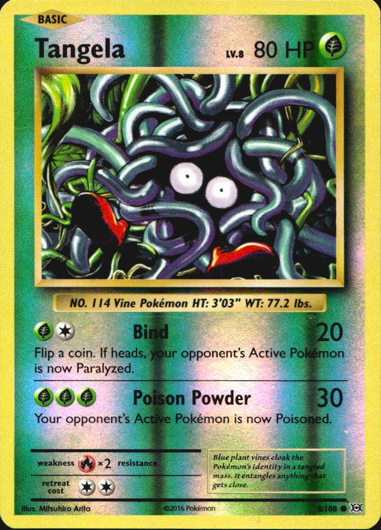 Tangela 8/108 Common Evolutions Pokemon Reverse Holo Near Mint