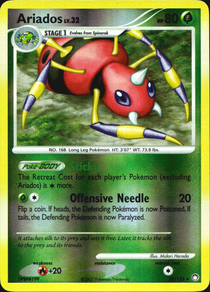 Ariados 20/123 Rare Mysterious Treasures Pokemon Reverse Holo Near Mint
