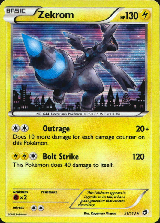 Zekrom 51/113 Holo Rare Legendary Treasures Pokemon Near Mint