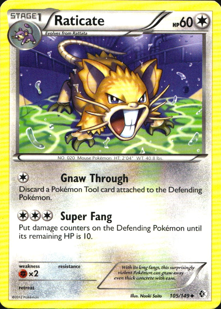 Raticate 105/149 Uncommon Boundaries Crossed Pokemon Near Mint