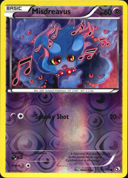 Misdreavus 57/113 Common Legendary Treasures Pokemon Reverse Holo Near Mint