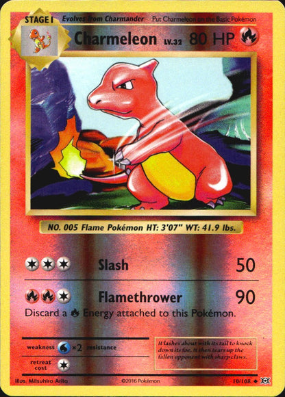 Charmeleon 10/108 Uncommon Evolutions Pokemon Reverse Holo Near Mint