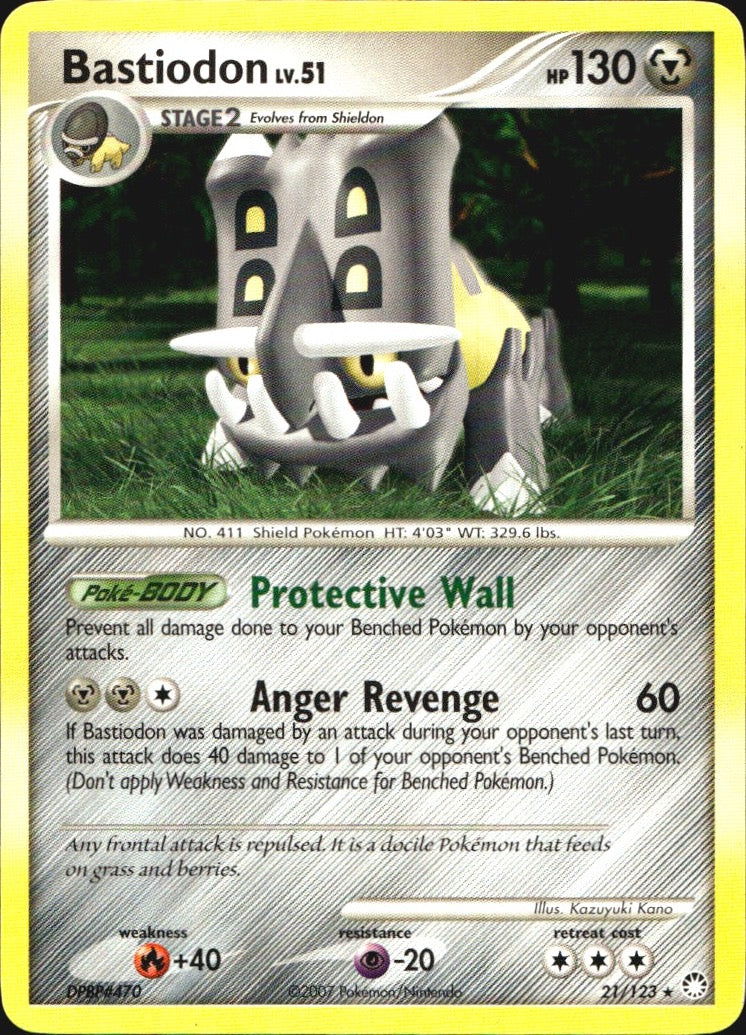 Bastiodon 21/123 Rare Mysterious Treasures Pokemon Near Mint
