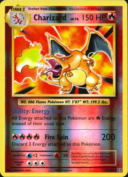 Charizard 11/108 Evolutions Pokemon Reverse Holo Near Mint