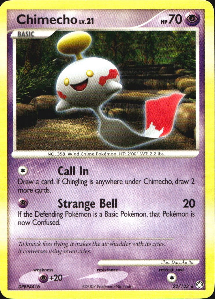 Chimecho 22/123 Rare Mysterious Treasures Pokemon Near Mint