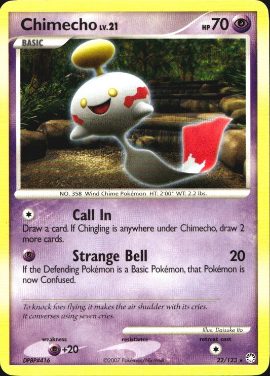 Chimecho 22/123 Rare Mysterious Treasures Pokemon Near Mint