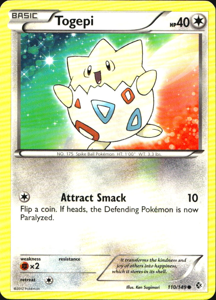Togepi 110/149 Common Boundaries Crossed Pokemon Near Mint