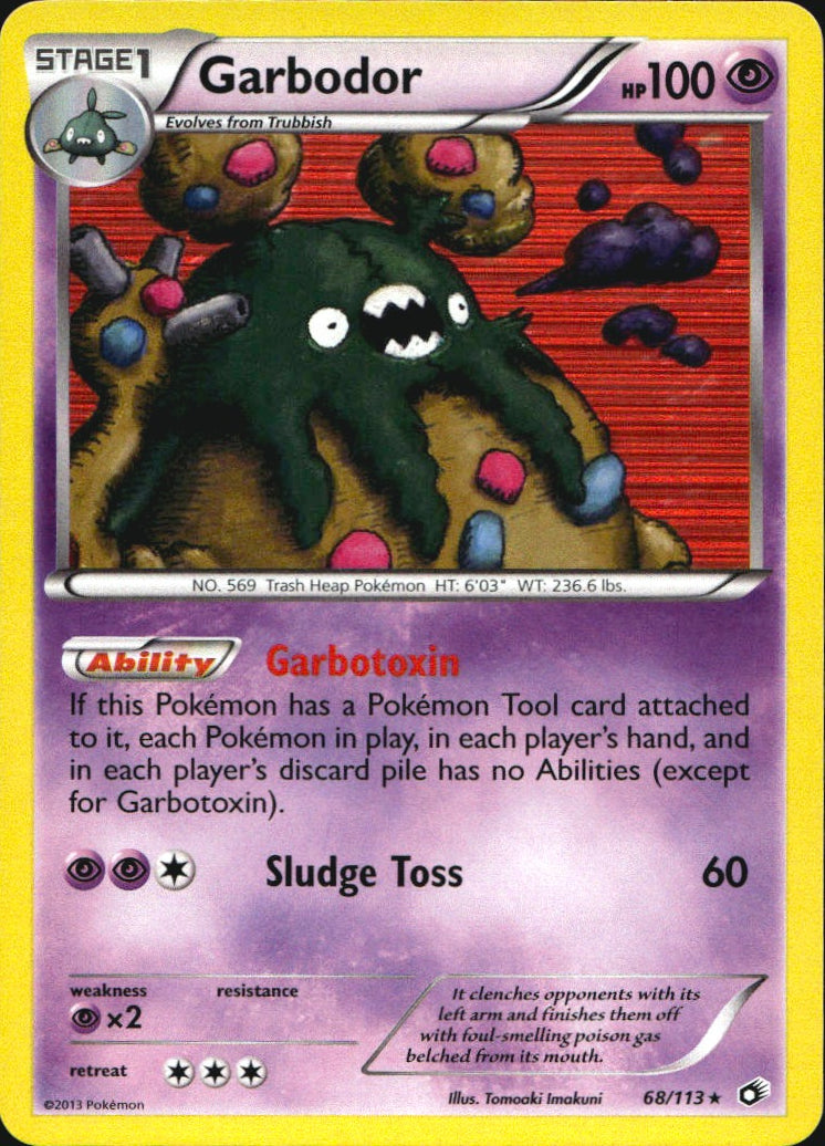 Garbodor 68/113 Holo Rare Legendary Treasures Pokemon Near Mint