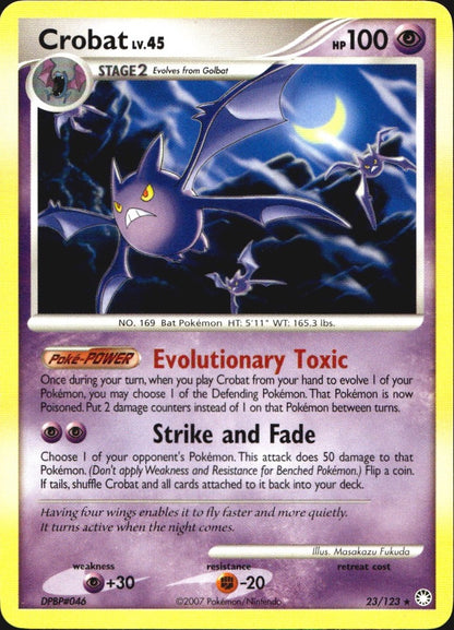Crobat 23/123 Rare Mysterious Treasures Pokemon Near Mint