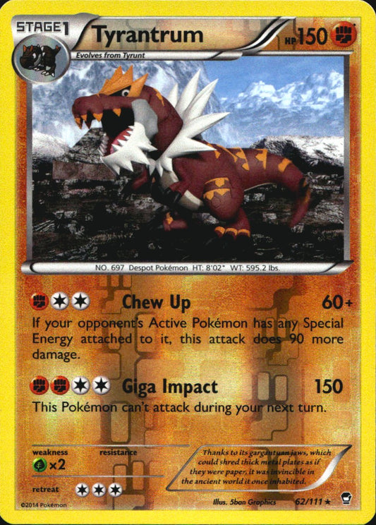Tyrantrum 62/111 Rare Furious Fists Pokemon Reverse Holo Near Mint