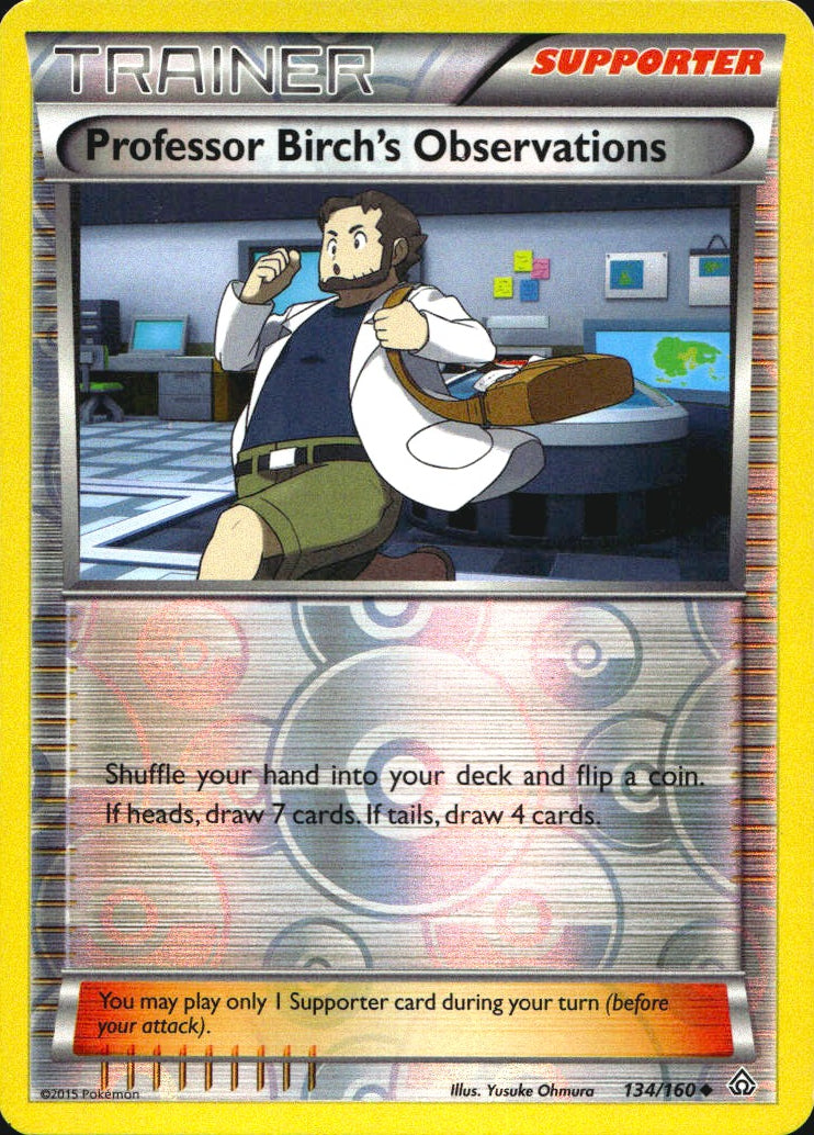 Professor Birch's Observations 134/160 Primal Clash Pokemon Reverse Holo NM