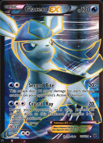 Glaceon EX 116/124 Rare Ultra Fates Collide Pokemon Near Mint