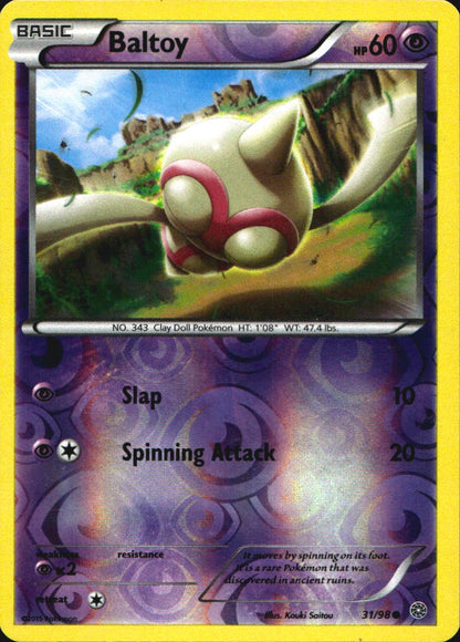 Baltoy 31/98 Common Ancient Origins Pokemon Reverse Holo Near Mint
