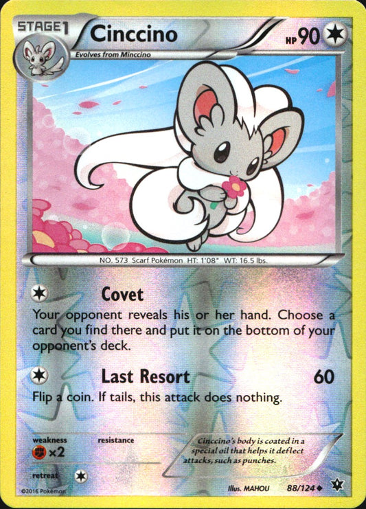 Cinccino 88/124 Uncommon Fates Collide Pokemon Reverse Holo Near Mint