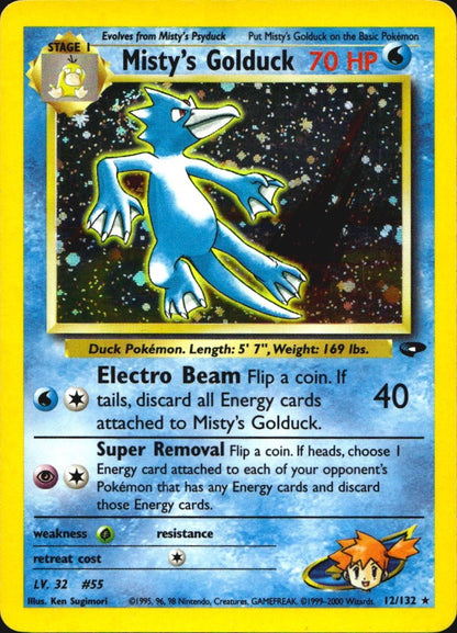 Misty's Golduck 12/132 Holo Rare Gym Challenge Pokemon Lightly Played