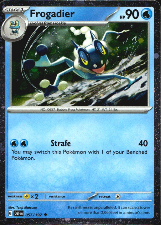 Frogadier 057/197 Cosmos Holo Uncommon Obsidian Flames Pokemon Near Mint