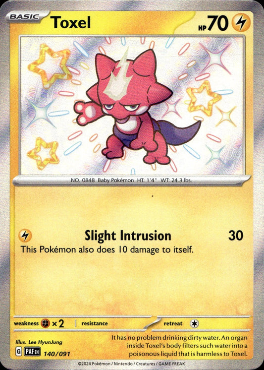 Toxel 140/091 Shiny Rare Paldean Fates Pokemon Near Mint