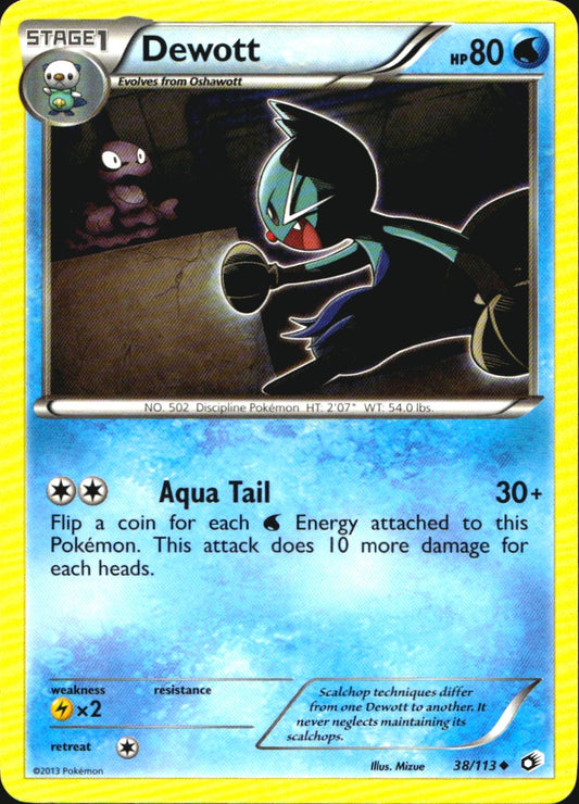 Dewott 38/113 Uncommon Legendary Treasures Pokemon Near Mint