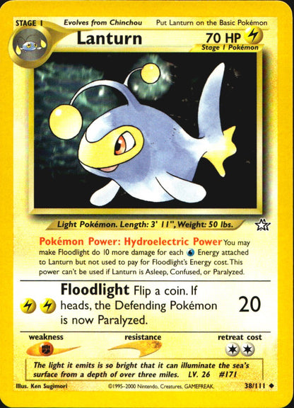 Lanturn 38/111 Uncommon Neo Genesis Pokemon Near Mint