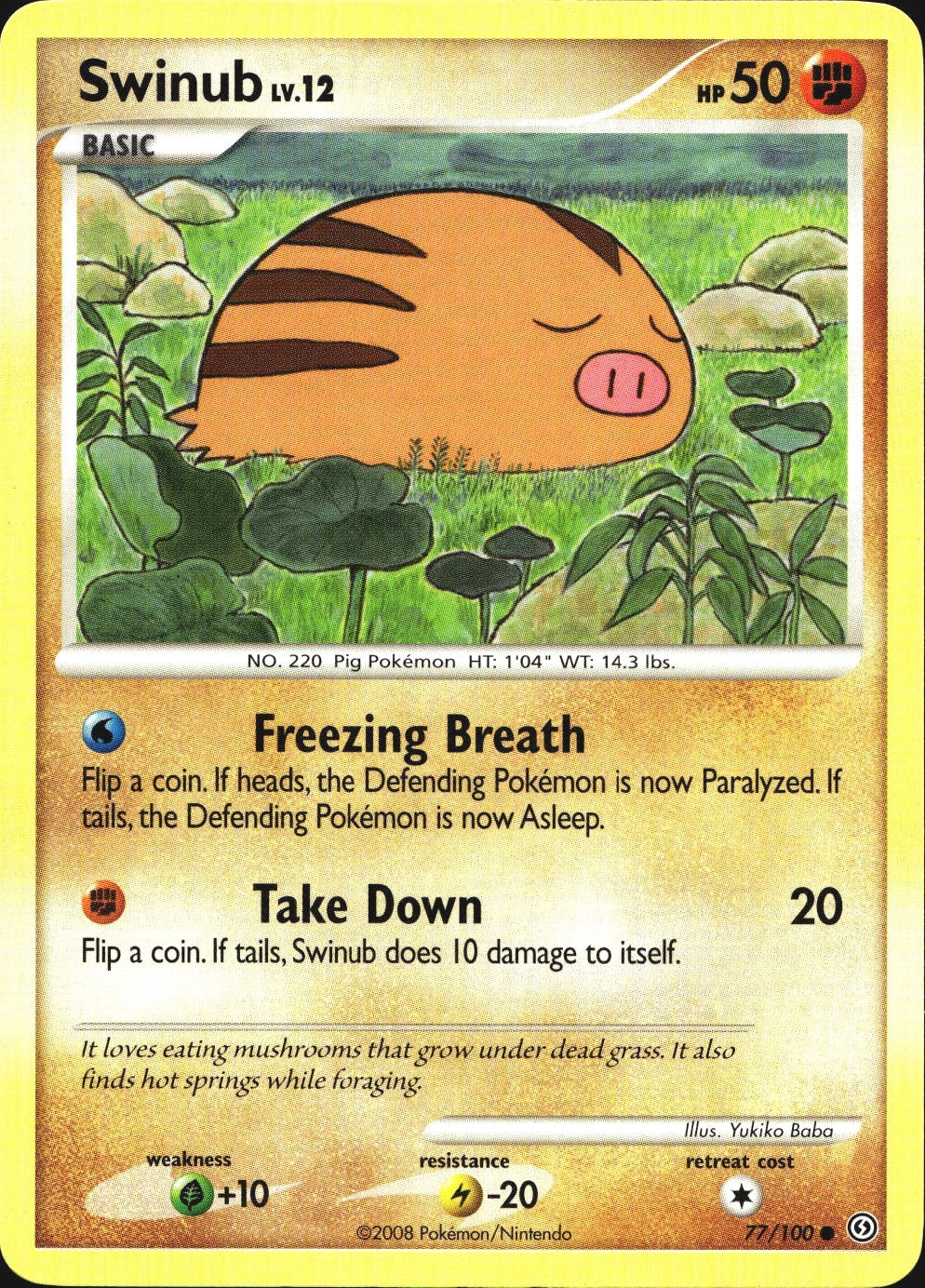 Swinub 77/100 Common Stormfront Pokemon Near Mint