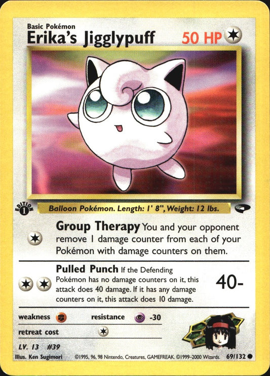 Erika's Jigglypuff 69/132 Common Gym Challenge Pokemon 1st Edition Near Mint