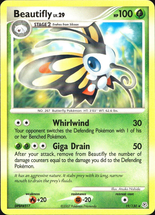 Beautifly 19/130 Rare Diamond & Pearl Pokemon Near Mint