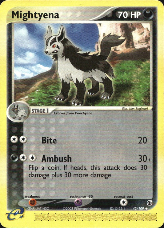 Mightyena 42/109 Uncommon Ruby & Sapphire Pokemon Near Mint