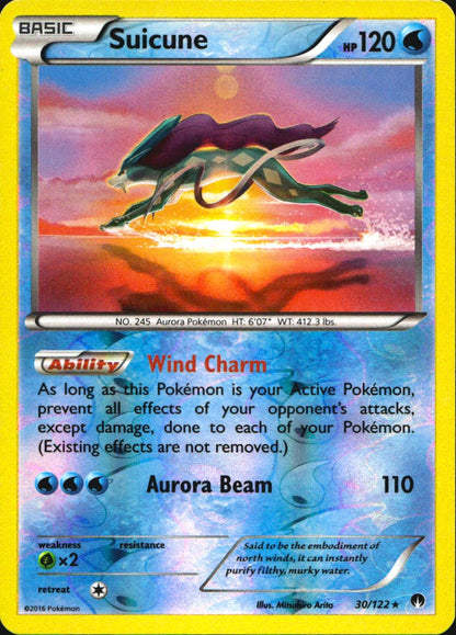 Suicune 30/122 Holo Rare BREAKpoint Pokemon Reverse Holo Near Mint