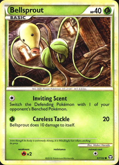 Bellsprout 57/102 Common HGSS Triumphant Pokemon Near Mint