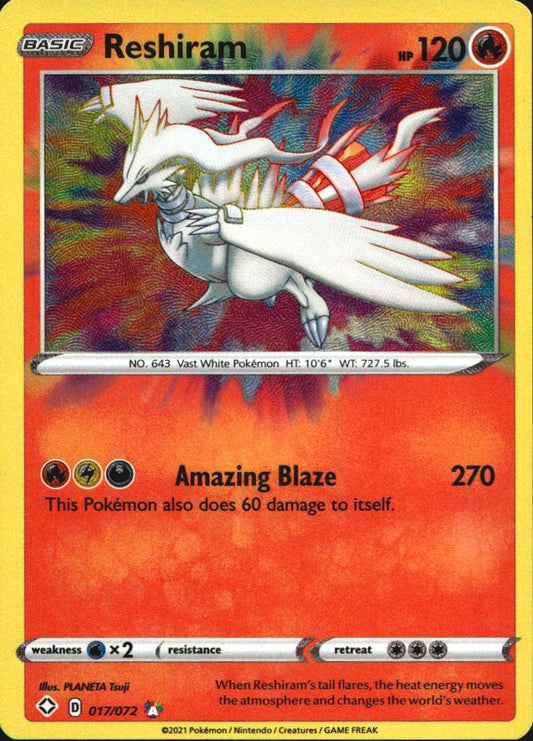 Reshiram 017/072 Amazing Rare Shining Fates Pokemon Near Mint