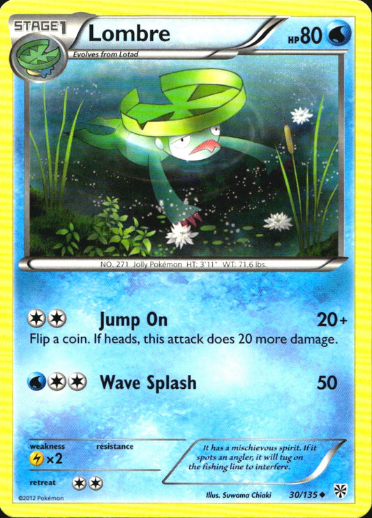 Lombre 30/135 Uncommon Plasma Storm Pokemon Near Mint