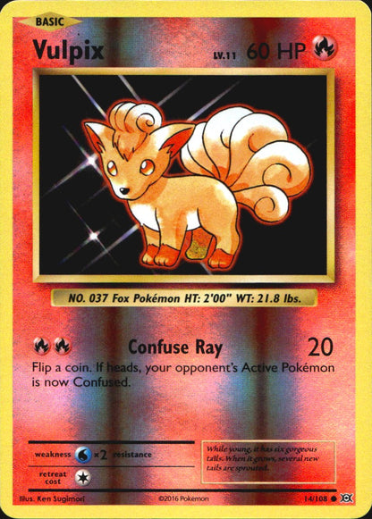 Vulpix 14/108 Common Evolutions Pokemon Reverse Holo Near Mint