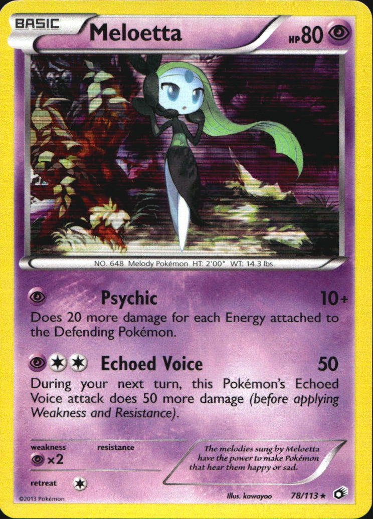 Meloetta 78/113 Holo Rare Legendary Treasures Pokemon Near Mint