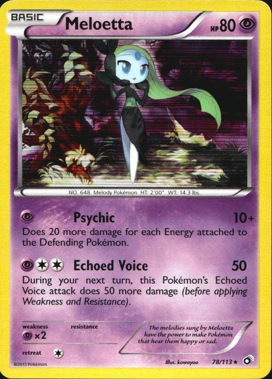 Meloetta 78/113 Holo Rare Legendary Treasures Pokemon Near Mint