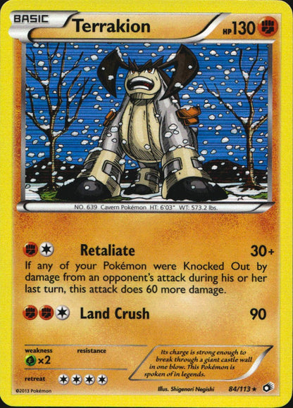 Terrakion 84/113 Holo Rare Legendary Treasures Pokemon Near Mint