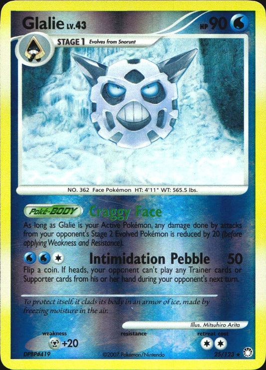 Glalie 25/123 Rare Mysterious Treasures Pokemon Reverse Holo Near Mint