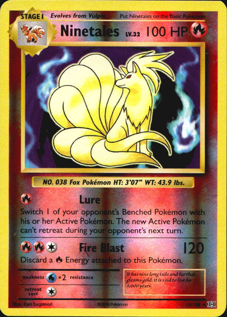 Ninetales 15/108 Evolutions Pokemon Reverse Holo Near Mint