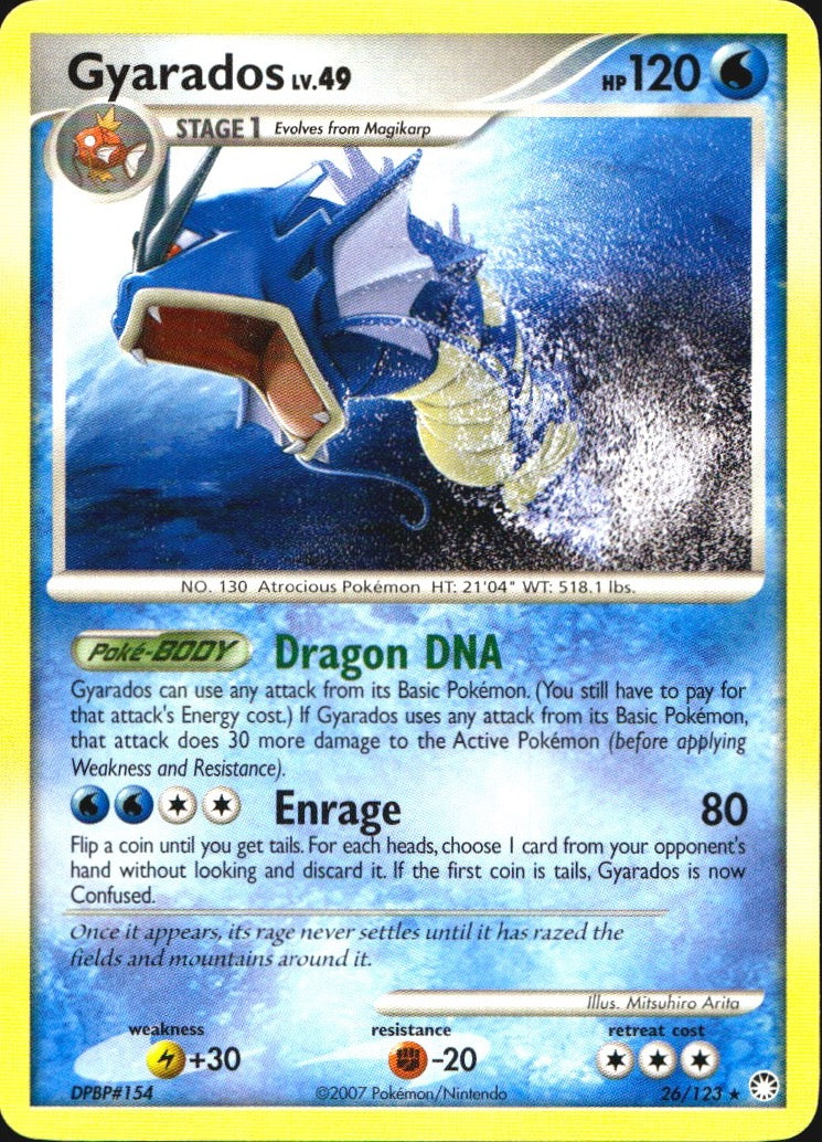 Gyarados 26/123 Rare Mysterious Treasures Pokemon Near Mint
