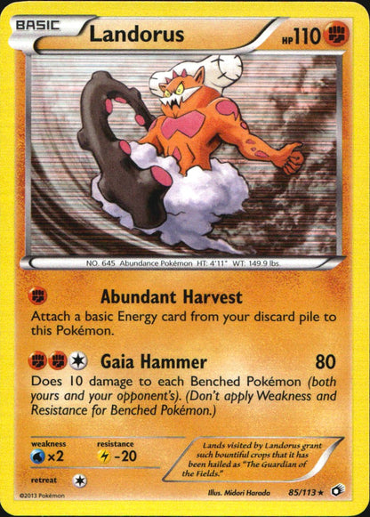 Landorus 85/113 Holo Rare Legendary Treasures Pokemon Near Mint